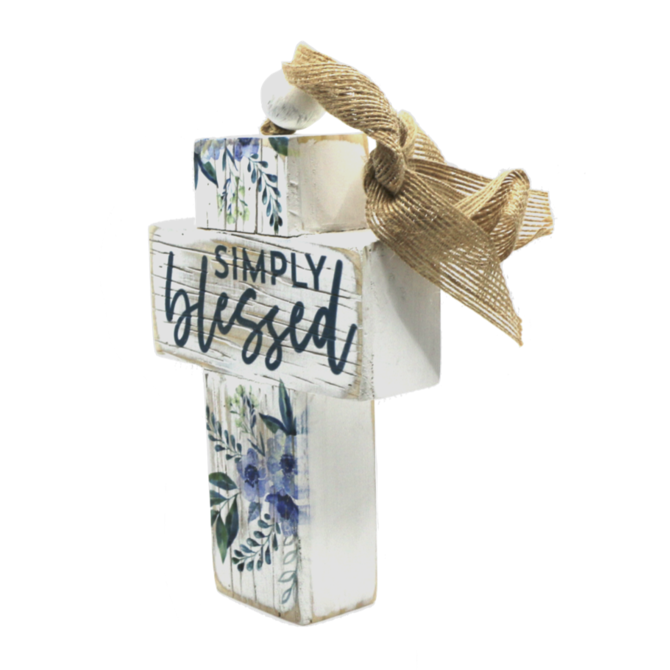 Carson Inc Simply Blessed Tabletop Cross Decor