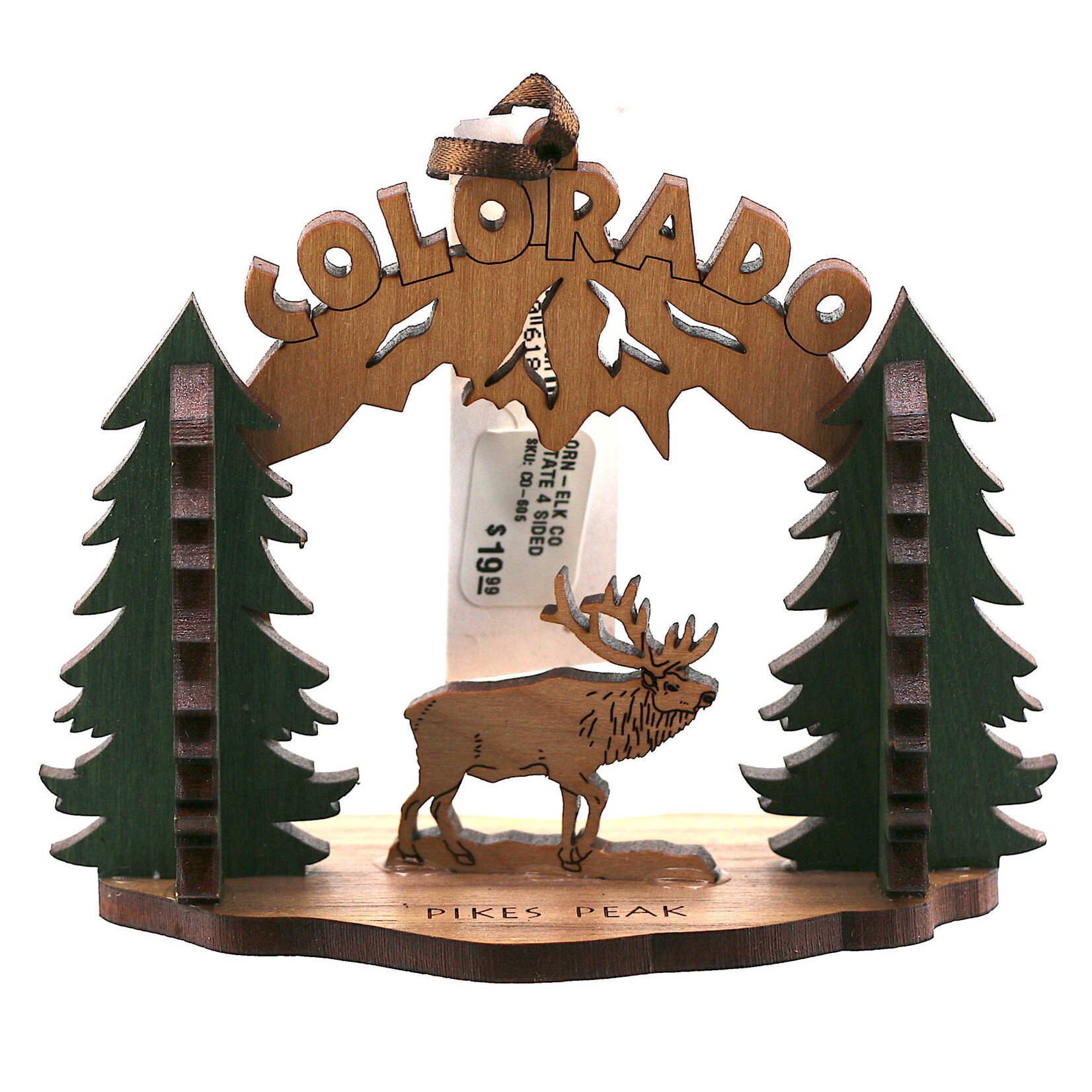 Lasercraft Designs 3D Wooden Colorado Elk Ornament