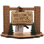 Lasercraft Designs 3D Wooden Welcome to Colorful Colorado Sign Ornament