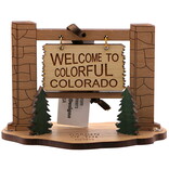 Lasercraft Designs 3D Wooden Welcome to Colorful Colorado Sign Ornament