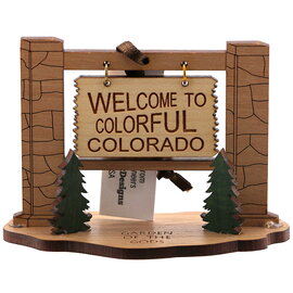 Lasercraft Designs 3D Wooden Welcome to Colorful Colorado Sign Ornament