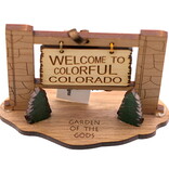 Lasercraft Designs 3D Wooden Welcome to Colorful Colorado Sign Ornament