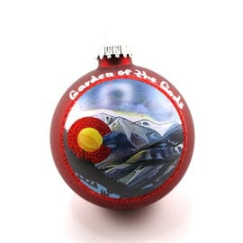 ART FOR THE YOUNG AT HEART Garden of the Gods Snowy Colorado Mountains Glass Ornament