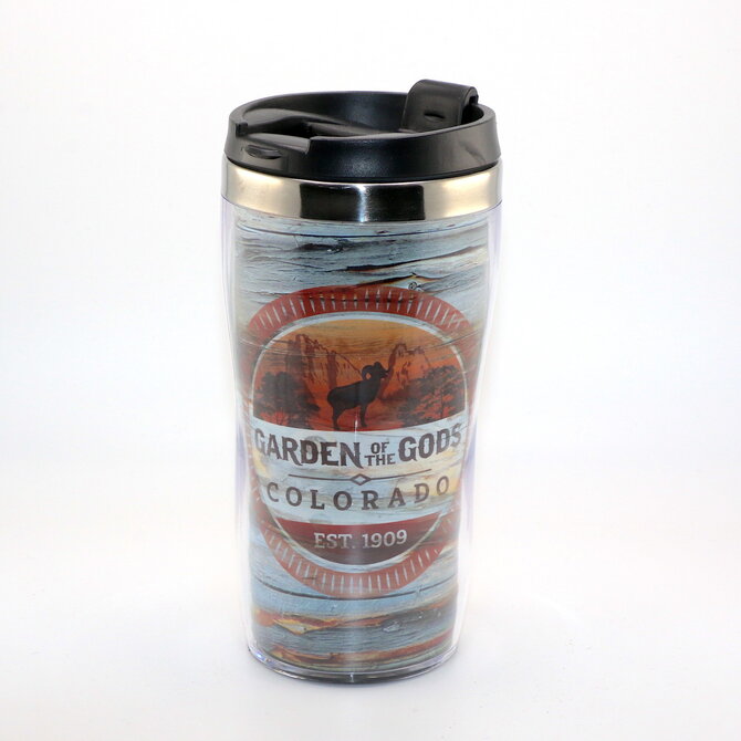 Travel Mug - Wood Stamp Garden of the Gods
