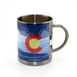 IMPACT COLORADO Colorado State Flag and Mountains Metal Mug