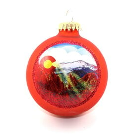 ART FOR THE YOUNG AT HEART Frosted Garden of the Gods and Pikes Peak Glass Ornament