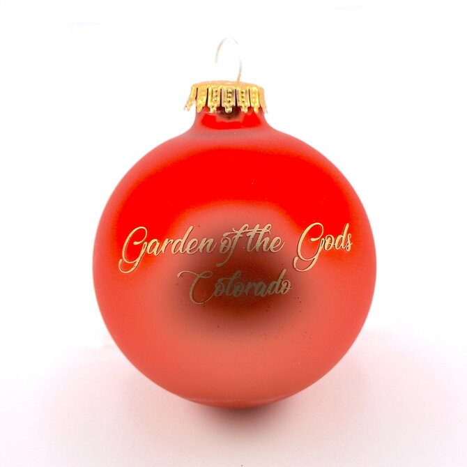 ART FOR THE YOUNG AT HEART Frosted Garden of the Gods and Pikes Peak Glass Ornament