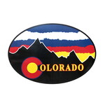 LAURIE LAMBES GREAT STUFF Black Colorado & Pikes Peak Oval Sticker