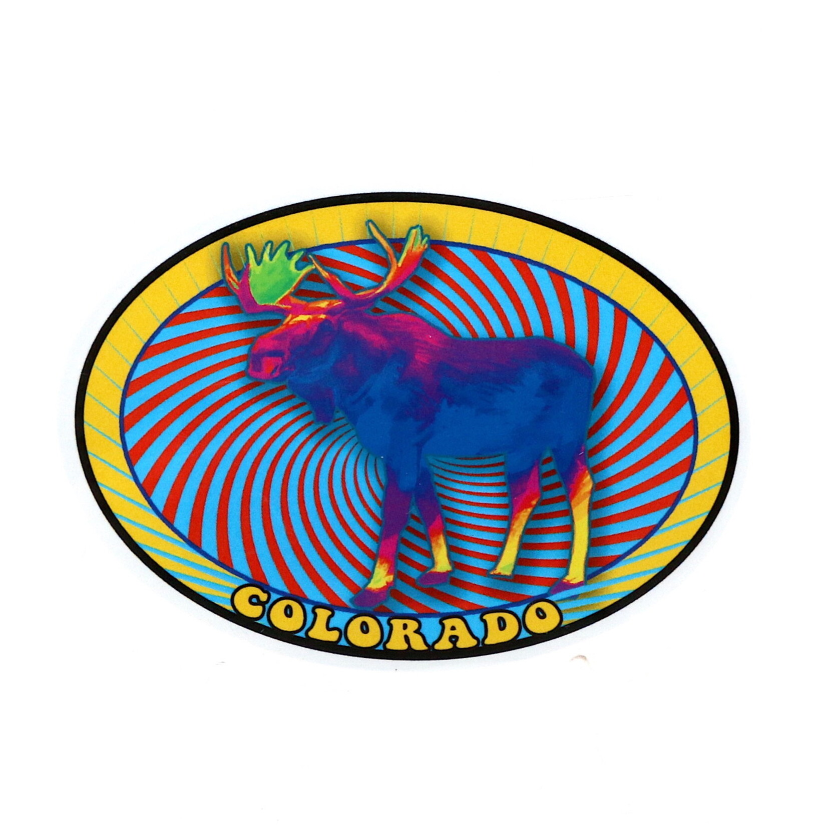 LAURIE LAMBES GREAT STUFF Psychedelic Colorado Moose Mini Sticker