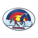 LAURIE LAMBES GREAT STUFF Colorado Flag Unicorn Mini Sticker