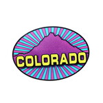 LAURIE LAMBES GREAT STUFF Retro Rays Purple Mountain Mini Sticker
