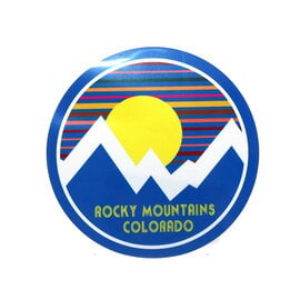 LAURIE LAMBES GREAT STUFF Rocky Mountains Colorado Striped Sky Sticker