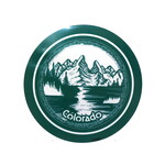 LAURIE LAMBES GREAT STUFF Colorado Mountain Lake Sticker