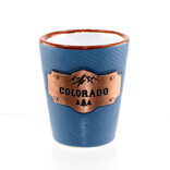 SOUVENIR SOURCE Blue Basket Weave Shot Glass