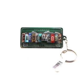 Garden of the Gods Retro License Plate Keychain