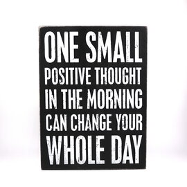 PRIMITIVES BY KATHY Positive Thought in the Morning Wooden Box Sign