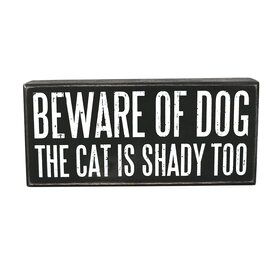 PRIMITIVES BY KATHY Beware of Dog Wooden Box Sign
