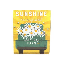 PRIMITIVES BY KATHY Happy Day Farm Wooden Block Sign