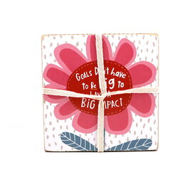 PRIMITIVES BY KATHY Goals Don't Have to be Big Wooden Box Sign and Sock Set