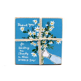PRIMITIVES BY KATHY Thank You for Holding Me Steady Wooden Box Sign and Sock Set