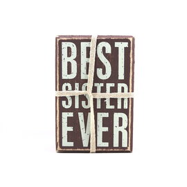 PRIMITIVES BY KATHY Box Sign/Sock Set - Best Sister