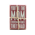PRIMITIVES BY KATHY You're the Mom Wooden Box Sign and Sock Set