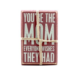 PRIMITIVES BY KATHY You're the Mom Wooden Box Sign and Sock Set PRIMITIVES BY KATHY You're the Mom Wooden Box Sign and Sock Set