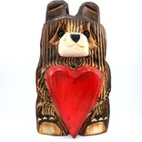 Rustic Woodworks BEAR W/ HEART BROWN 10"