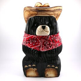 Rustic Woodworks BEAR COWBOY BLK 10"