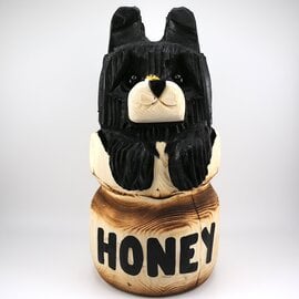 Rustic Woodworks BEAR IN HONEY POT BLK 10"