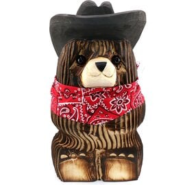 Rustic Woodworks BEAR COWBOY BRWN 10"