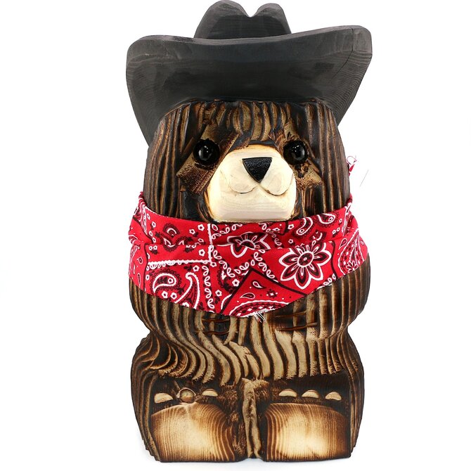 Rustic Woodworks BEAR COWBOY BRWN 10"