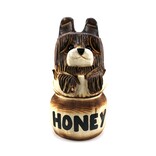 Rustic Woodworks BEAR IN HONEY POT BRWN 10"