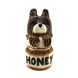 Rustic Woodworks BEAR IN HONEY POT BRWN 10"