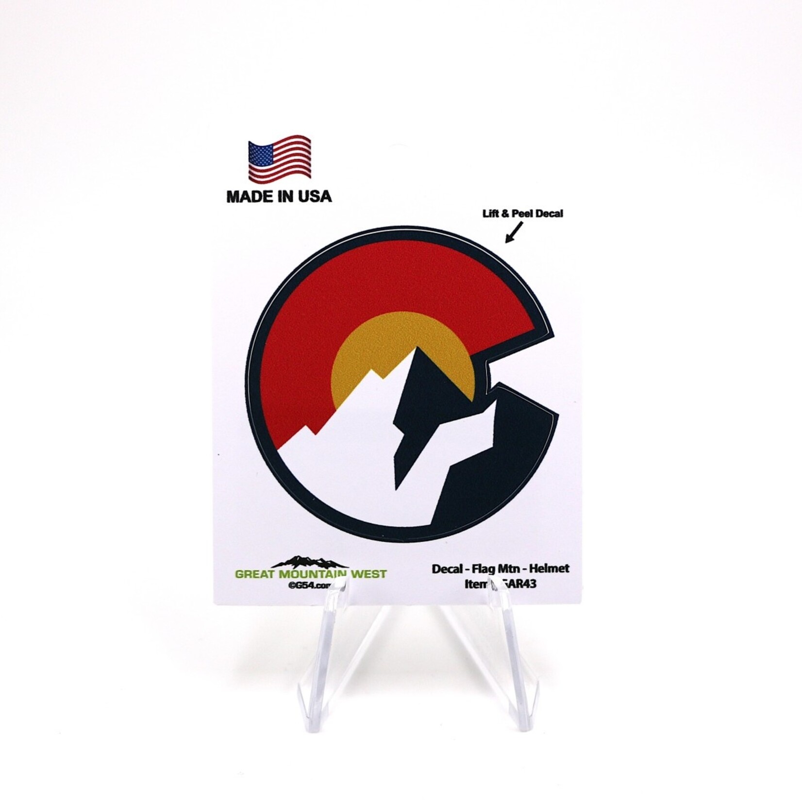 GREAT MOUNTAIN WEST DECAL-FLAG/MNT HELMET
