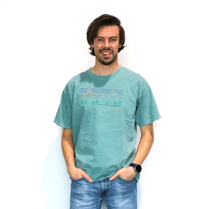 WORLDWIDE SPORTSWEAR Minimalist Mountain Design T-Shirt