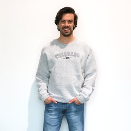 WORLDWIDE SPORTSWEAR Silver Athletic Salt & Pepper Crew