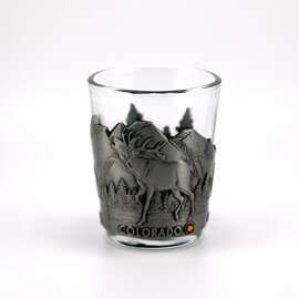 Sanborn Souvenir Co. Inc. Shot - Elk Pewter Colorado Sanborn Souvenir Co. Inc. Shot - Elk Pewter Colorado
