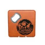 TANGICO Coaster/Bottle Opener - Mountains Colorado Square Rawhide TANGICO Coaster/Bottle Opener - Mountains Colorado Square Rawhide