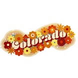 STICKER-VINTAGE FLOWERS COLORADO