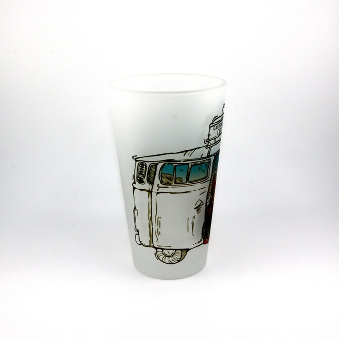 Wild Tribute Retro Microbus and Pikes Peak Frosted Pint Glass