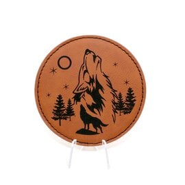 TANGICO Coaster - Spirit Wolf Rawhide Leather