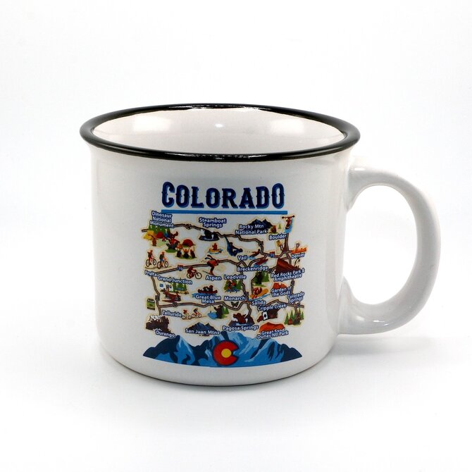 Mug - Colorado Map White