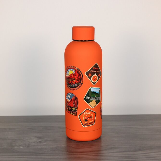 A&f Souvenir Water Bottle - Orange w/Stickers