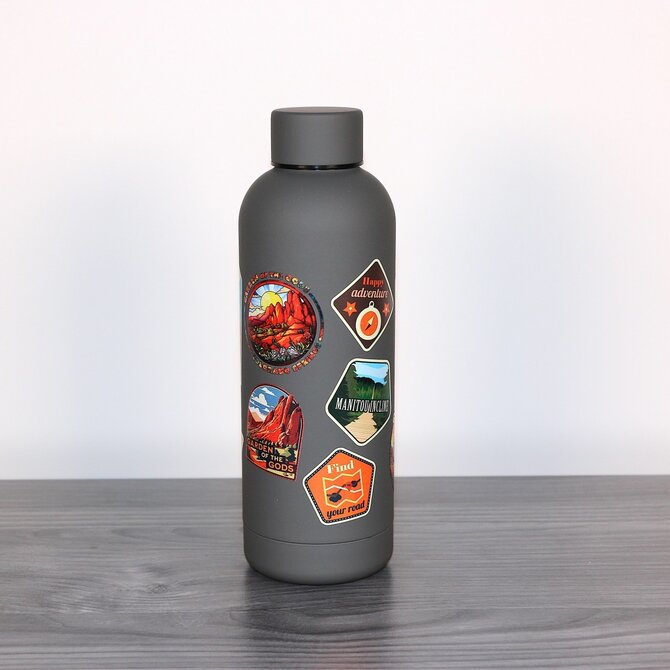 A&f Souvenir Water Bottle - Grey w/Stickers