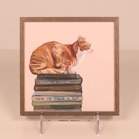 Greenbox Art Mini Framed Art - Cat on Books 1