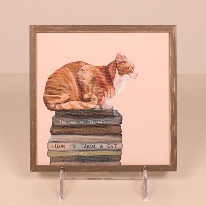 Greenbox Art MINI FR-CAT ON BOOKS 1 ORNG SHORT HAIR