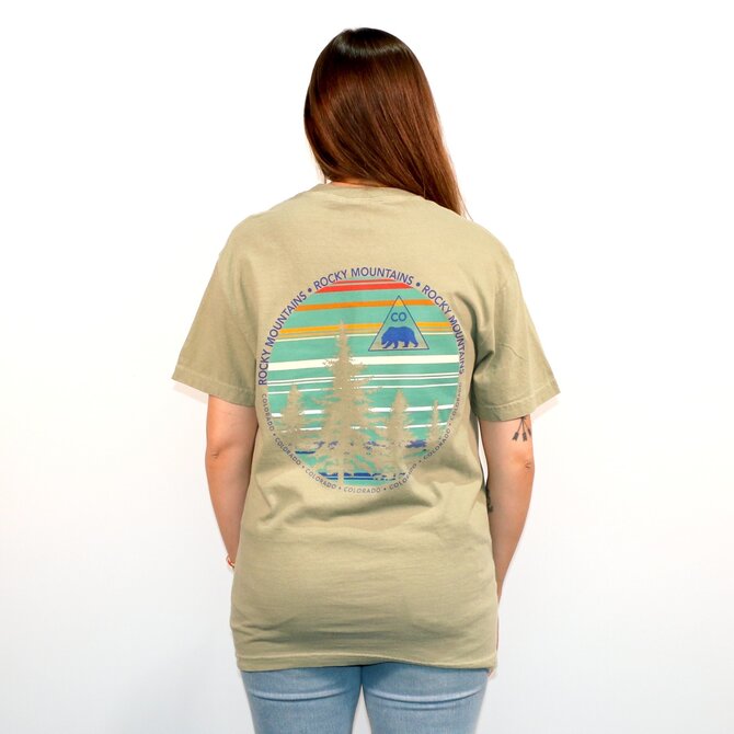 Sherry Manufacturing Co Circle Stripes Rocky Mountains CO T-Shirt