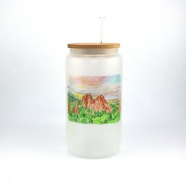 WHITECLOUD MARKETING Glass Tumbler - Garden of the Gods Art WHITECLOUD MARKETING Glass Tumbler - Garden of the Gods Art