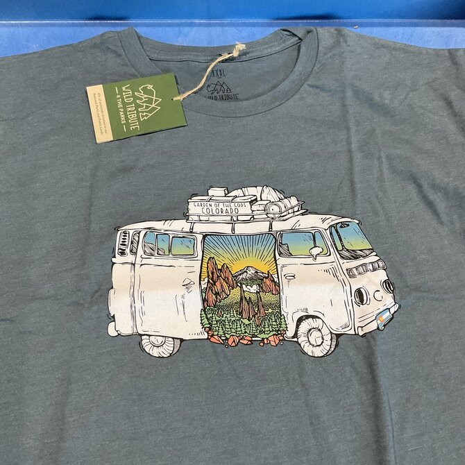 Wild Tribute Retro VW Bus Garden of the Gods T-Shirt